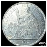 1902A French Indo-China Silver 1 Piastre