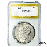 1882-S Morgan Silver Dollar PGA MS65