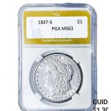 1887-S Morgan Silver Dollar PGA MS63