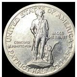 1925 Silver Lexington-Concord Half Dollar CLOSELY