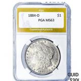 1884-O Morgan Silver Dollar PGA MS63