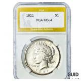 1921 Silver Peace Dollar PGA MS64