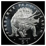 1993 Eritrea Copper Nickel $1-Triceratops