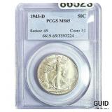 1943-D Walking Liberty Half Dollar PCGS MS65