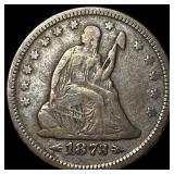1873 Arrows Seated Liberty Quarter ABOUT UNCIRCULA