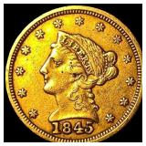 1845 Gold $2.50 Liberty Head Quarter Eagle HIGH GR
