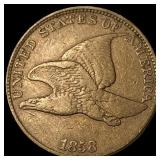 1858 Copper-Nickel Flying Eagle Cent LIGHTLY CIRCU