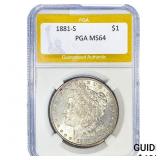 1881-S Morgan Silver Dollar PGA MS64
