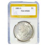 1881-S Morgan Silver Dollar PGA MS66