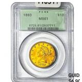 1893 $10 Gold Eagle PCGS MS61