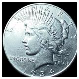 1934-S Silver Peace Dollar CLOSELY  UNCIRCULATED