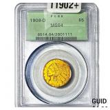 1909-D $5 Gold Half Eagle PCGS MS64