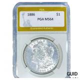 1886 Morgan Silver Dollar PGA MS64