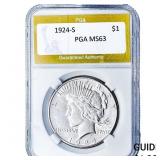 1924-S Silver Peace Dollar PGA MS63