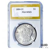 1884-CC Morgan Silver Dollar PGA MS65