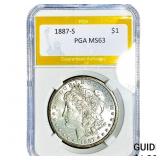 1887-S Morgan Silver Dollar PGA MS63