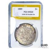 1889 Morgan Silver Dollar PGA MS64 Vam-20 Dbl Ear