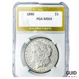 1890 Morgan Silver Dollar PGA MS64