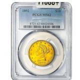 1892 $10 Gold Eagle PCGS MS62