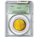 1893 $10 Gold Eagle PCGS MS61