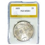 1925 Silver Peace Dollar PGA MS66+