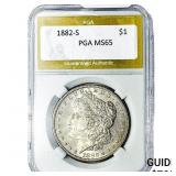 1882-S Morgan Silver Dollar PGA MS65