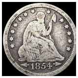 1854 Arrows Seated Liberty Quarter NICELY CIRCULAT
