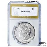 1891-P Morgan Silver Dollar PGA MS64