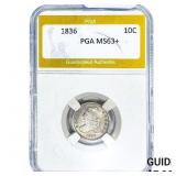 1836 Capped Bust Dime PGA MS63+