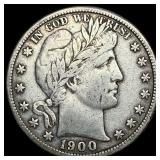1900-S Silver Barber Half Dollar NEARLY  UNCIRCUL