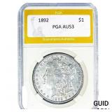 1892 Morgan Silver Dollar PGA AU53