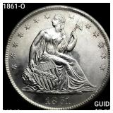 1861-O Seated Liberty Half Dollar CHOICE BU+