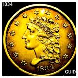 1834 $2.50 Gold Quarter Eagle CHOICE BU