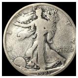 1921-D Silver Walking Liberty Half Dollar NICELY C