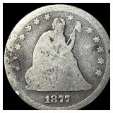 1877 Silver Seated Liberty Quarter NICELY CIRCULAT