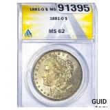 1881-O Morgan Silver Dollar ANACS MS62