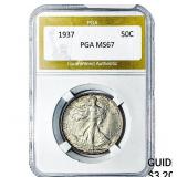 1937 Walking Liberty Half Dollar PGA MS67