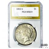 1922-S Silver Peace Dollar PGA MS64+