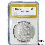 1883-S Morgan Silver Dollar PGA MS63