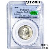 1943-D Washington Silver Quarter NGC MS66
