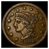 1853 Braided Hair Large Cent NEARLY UNCIRCULATED