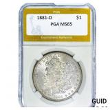 1881-O Morgan Silver Dollar PGA MS65