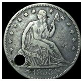 1853 Arrows/Rays Seated Liberty Half Dollar  HIGH