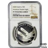 2020 Cook Island 1/2oz Silver Dbl Eagle $2 PF70