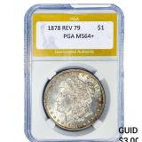 1878 REV 79 Morgan Silver Dollar PGA MS64+