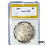 1881-S Morgan Silver Dollar PGA MS66