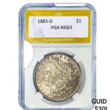 1883-O Morgan Silver Dollar PGA MS63