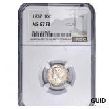 1937 Mercury Silver Dime NGC MS67 FB