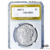 1887-S Morgan Silver Dollar PGA MS63