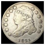 1821 Silver Capped Bust Dime NEARLY  UNCIRCULATED